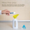 Mess-free prep. Snap into a Twist Pouch for secure, mess-free filling of powdered formula, breast milk or pureed foods