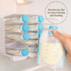 Pouches lay flat for easy freezing and thawing