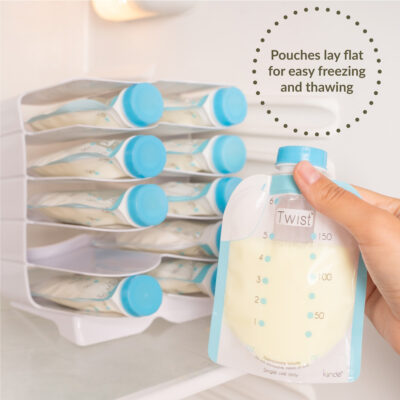 Pouches lay flat for easy freezing and thawing