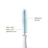 Soft nylon bristles. BPA, PVC, latex, and phthalate-free