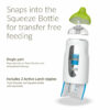 Snaps into the Squeeze Bottle for transfer free feeding
