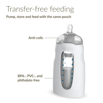 Transfer-free feeding. Pump, store and feed with the same pouch. Anti-colic. BPA, PVC, and phthalate-free