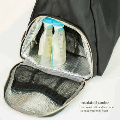 Insulated cooler for breast milk and ice packs to keep your milk fresh