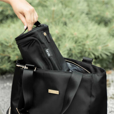 The Ariya Pump Parts Wet/Dry Bag fits perfectly inside the Anika Pump Bag