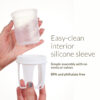 Easy-clean interior silicone sleeve. Simple assembly with no vents or valves. BPA and phthalate free