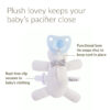 Plush lovey keeps your baby's pacifier close