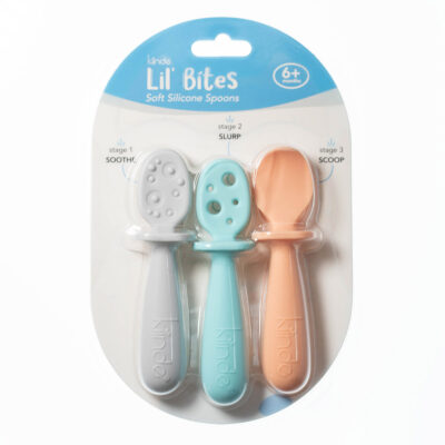Lil’ Bites Soft Silicone Spoon Set in packaging - All Stages