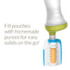 Fill pouches with homemade purees for easy solids on the go!