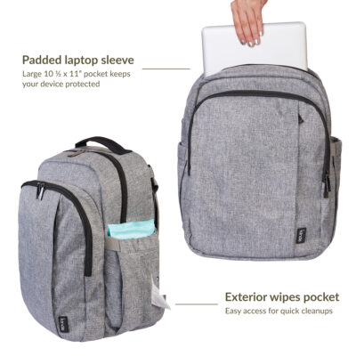 Padded laptop sleeve - Large 10-1/2 x 11" pocket keeps your device protected. Exterior wipes pocket - easy access for quick clean ups
