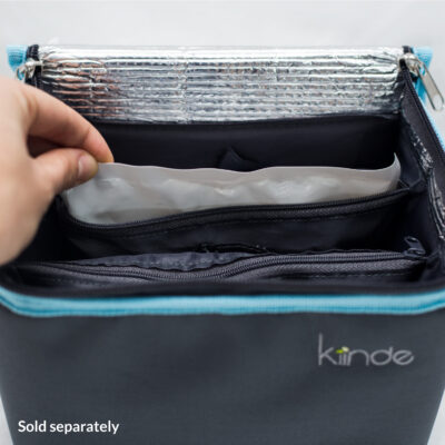 Ice packs fit in the Twist Cooler Bag's zippered pockets